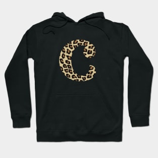 Letter C Leopard Cheetah Monogram Initial Hoodie